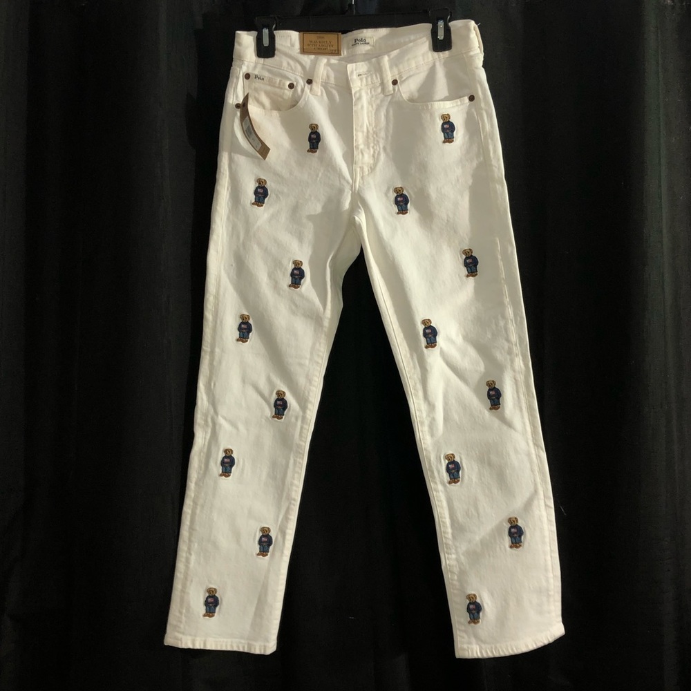White polo bear pants